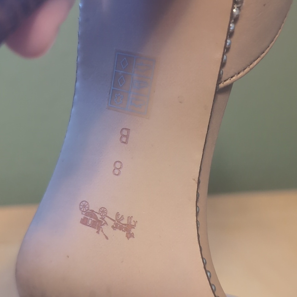 Coach Taupe and Silver Women's Snake Skin Strappy Heels - Picture 11 of 16